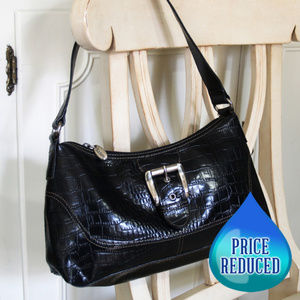 Vintage Liz & Co. Black Purse with Silver Buckle